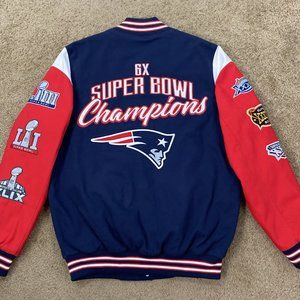New England Patriots 6 Time Super Bowl Championship Jacket M L 2X